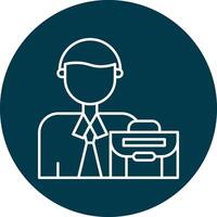 Hr Manager Line Circle Icon Design vector
