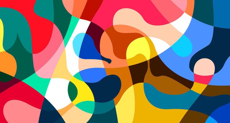 Colorful abstract fluid geometric background
