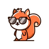 fofa esquilo vestindo óculos ícone personagem png