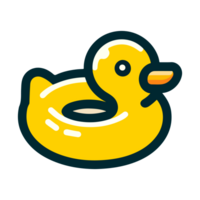 rubber duck swimming cartoon icon character png