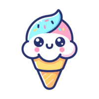 cute ice cream cartoon icon character png