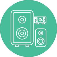 Amplifier Line Circle Icon Design vector