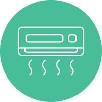 Air Conditioning Line Circle Icon Design vector