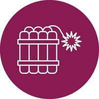Dynamite Line Circle Icon Design vector