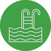 Swimming Pool Line Circle Icon Design For Personal And Commercial Use. vector