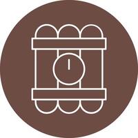 Dynamite Line Circle Icon Design vector