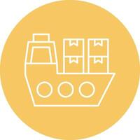 Cargo Ship Line Circle Icon Design vector