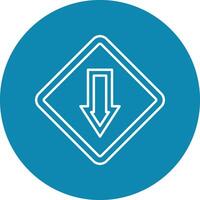 Down Line Circle Icon Design vector