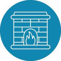 Fireplace Line icon vector