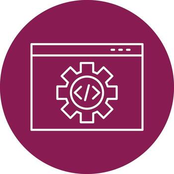 backend línea circulo icono diseño vector