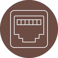 Rj45 Line Circle Icon Design vector