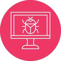 Bug Line Circle Icon Design vector