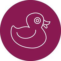 Duck Line Circle Icon Design vector