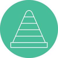 Traffic Cone Line Circle Icon Design vector