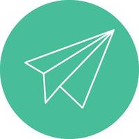 icono de línea de avión de papel vector