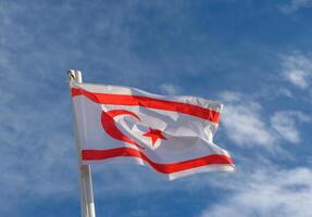 Northern Cyprus flag waving in the wind 3 photo