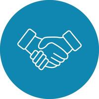 Handshake Line Circle Icon Design vector