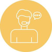 Call Center Agent Line Icon vector