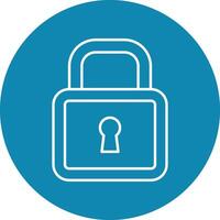 Lock Line Circle Icon Design vector