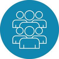Crowd Line Circle Icon Design vector