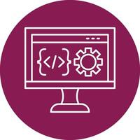Software Development Line Circle Icon Design vector