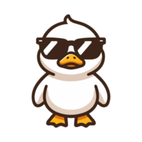 fofa Pato vestindo oculos de sol desenho animado ícone personagem png