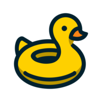 rubber duck swimming cartoon icon character png