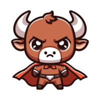 cute bull hero cartoon icon character png