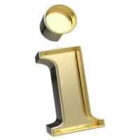 i Font Gold 3D Render png