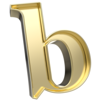 b Font Gold 3D Render png