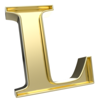 l font guld 3d tolkning png