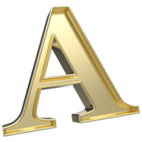 en font guld 3d tolkning png