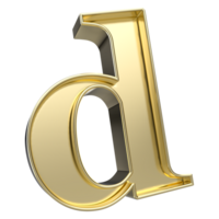 d Font Gold 3D Render png