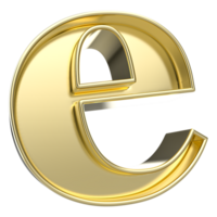 e Font Gold 3D Render png