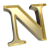 n font guld 3d tolkning png