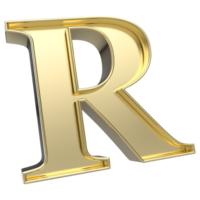 R Font Gold 3D Rendering png