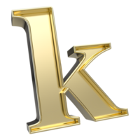 k Font Gold 3D Render png