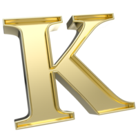 K font oro 3d interpretazione png