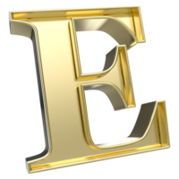 E Font Gold 3D Rendering png