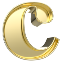 c Font Gold 3D Render png