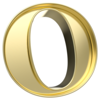 O Font Gold 3D Rendering png