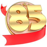 numero 85 anniversario oro 3d png