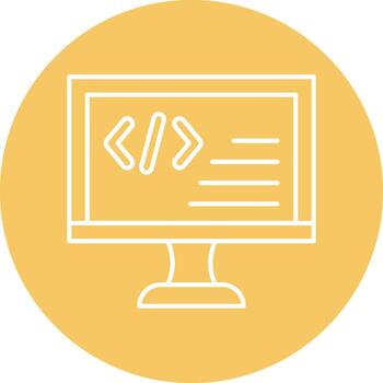 codificación línea circulo icono diseño vector