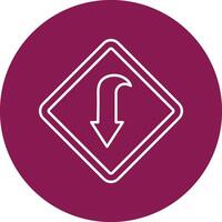 Curved Down Line Circle Icon Design vector