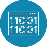Binary Code Line Circle Icon Design vector