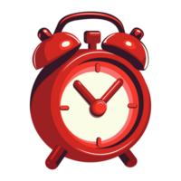 red alarm clock isolated png