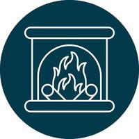 Fireplace Line Circle Icon Design vector