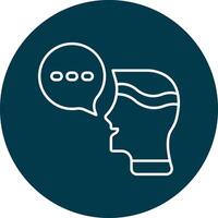 Word Of Mouth Line Circle Icon Design vector