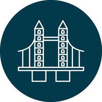 London Bridge Line Circle Icon Design vector