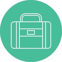 Suitcase Line Circle Icon Design vector